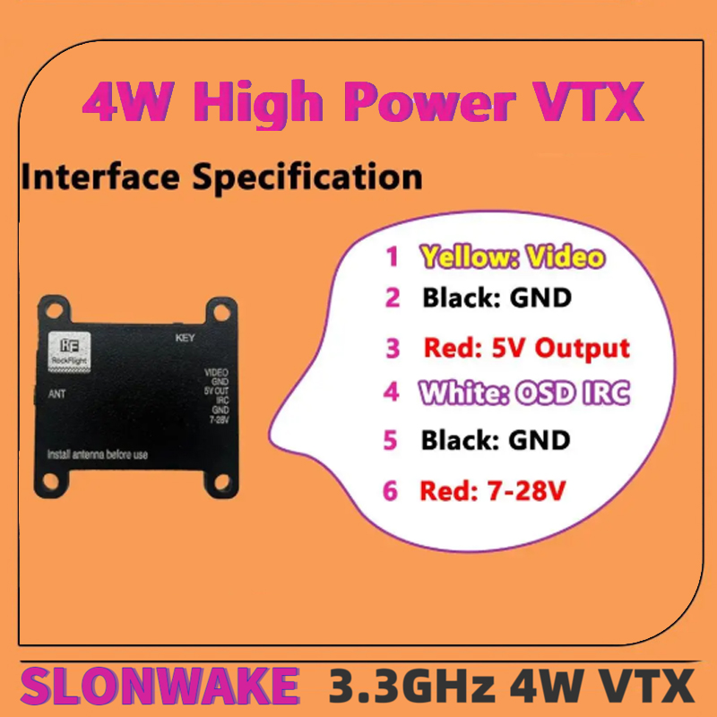 SLONWAKE FPV 3.3G 16CH 4000mW  - مراجعة Fpv Drone Transmitter وسعره