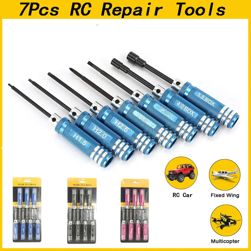 7Pcs 1.5 2.0 2.5mm RC Hex Driv - مراجعة Fpv Drone Tool Kit وسعره