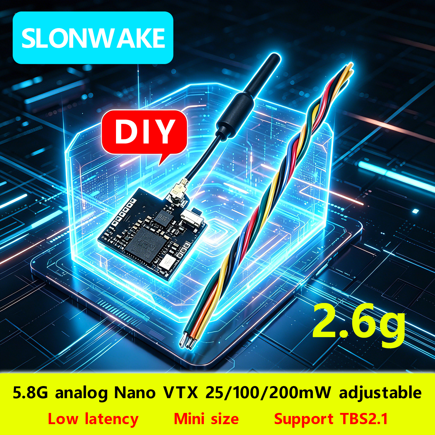 SLONWAKE Nano 5.8G 48CH 200mW  - مراجعة Fpv Drone Transmitter وسعره