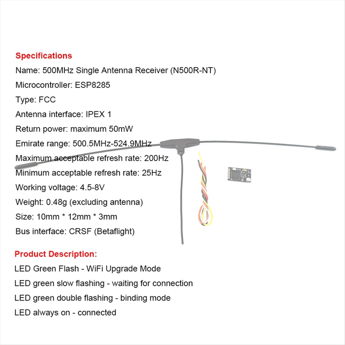 500MHz Receiver 500.5MHz-524.9 - مراجعة Fpv Drone Receiver وسعره