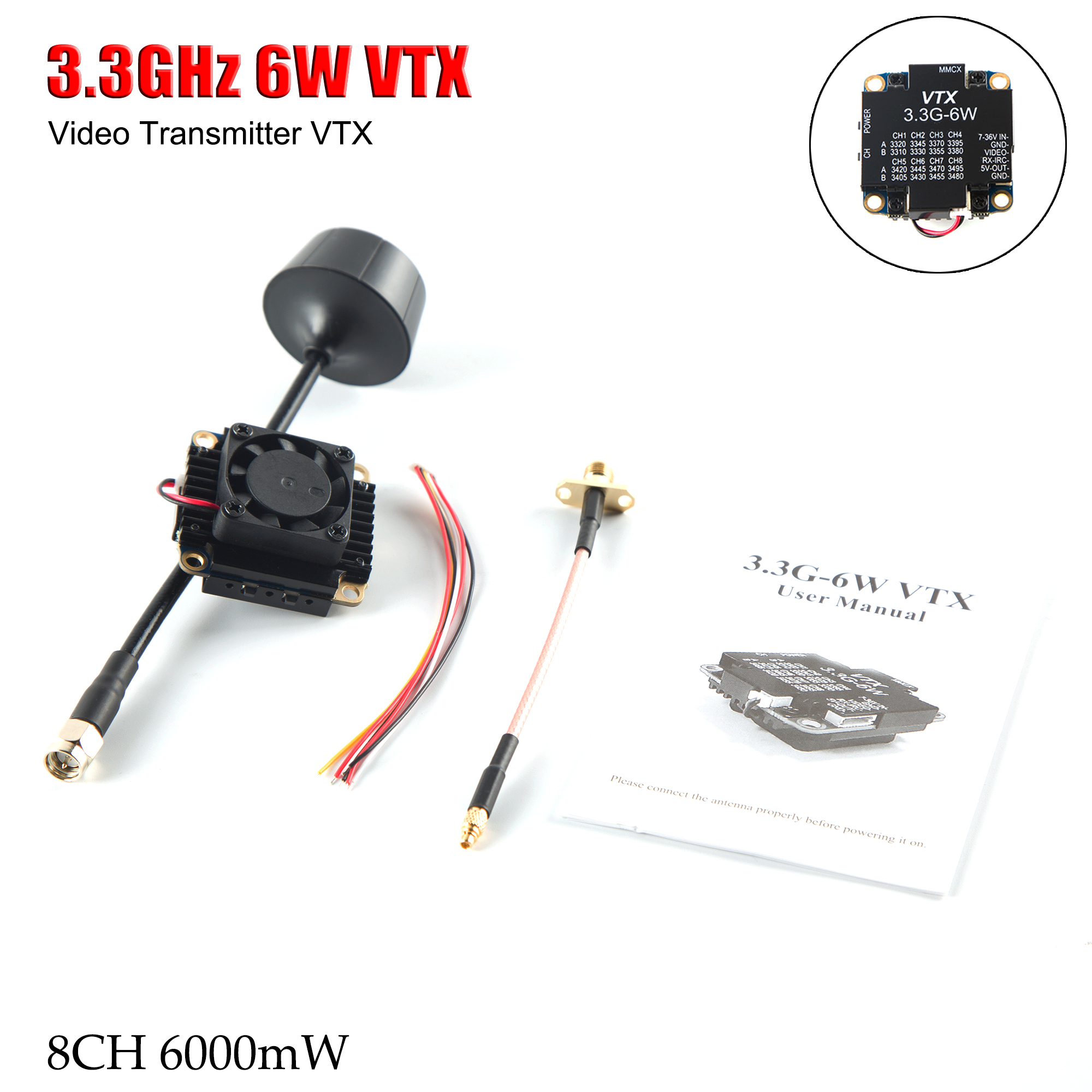 FPV Video Transmitter 3.3G 6W  - مراجعة Fpv Drone Transmitter وسعره